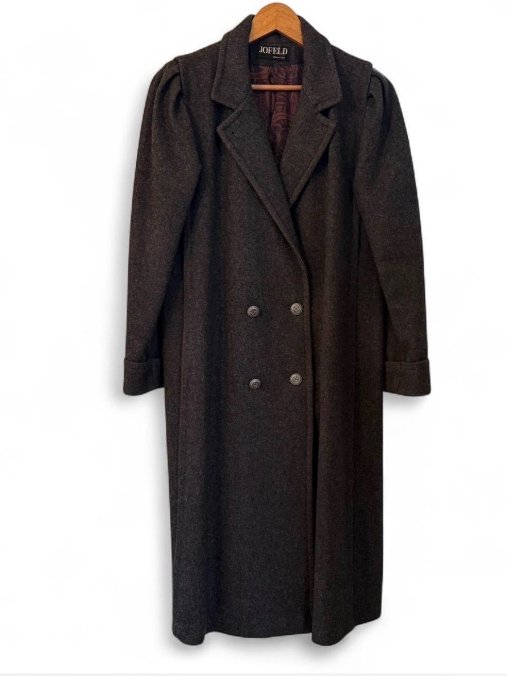 Vintage 80’s gray Jofeld wool blend peacoat double breasted buttons